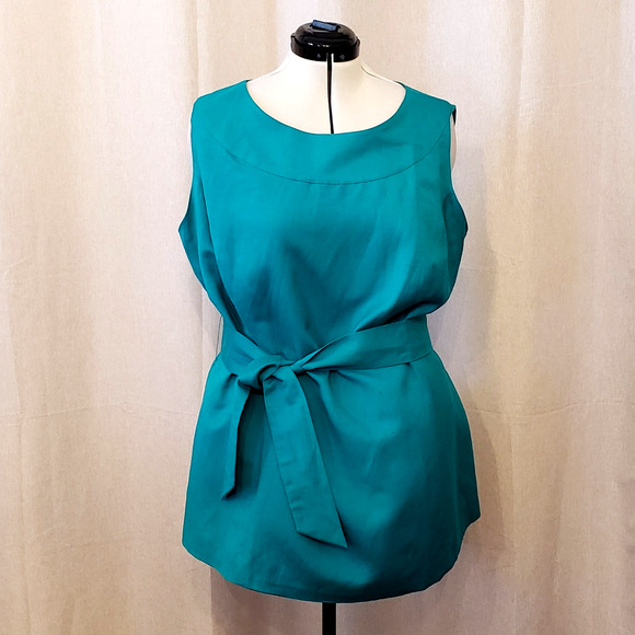 Jessica London Linen Lined Turquoise Sheath Dress & 2 PC Capri Outfit | Size 20 - Picture 5 of 10